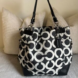 Coach Peyton Op Art Shoulder / Tote Bag